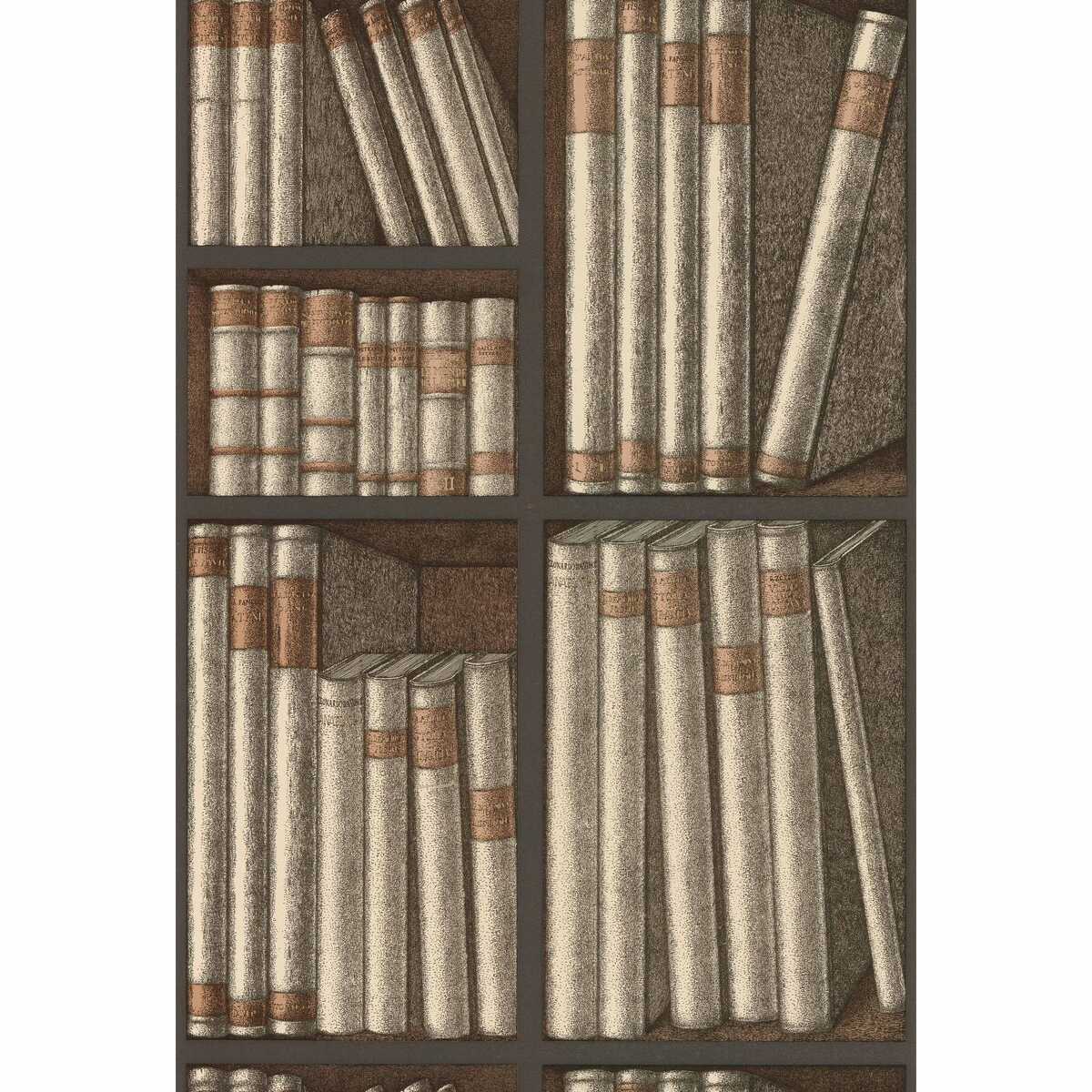 Ex Libris - Oat/Charcoal - Cole & Son Wallpaper