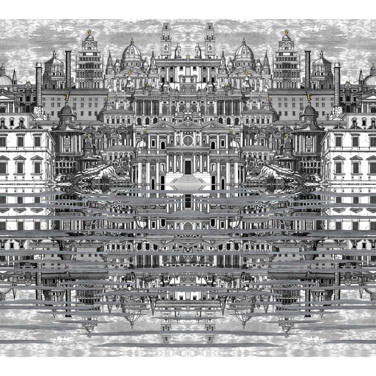 Riflesso - Black/White - Cole & Son Wallpaper