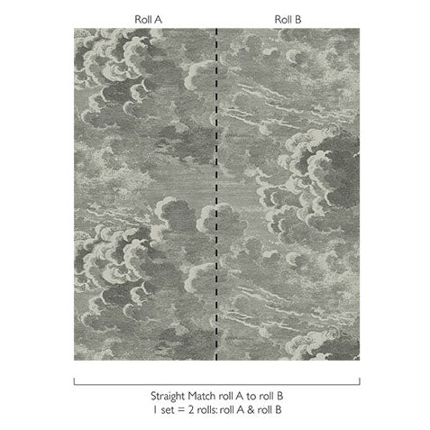Nuvolette - Soot/Snow - Cole & Son Wallpaper