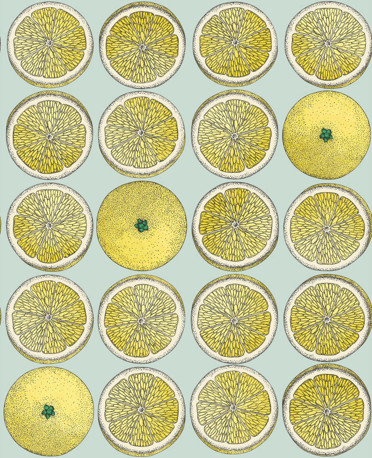 Arance - Lemon/Seafoam - Cole & Son Wallpaper