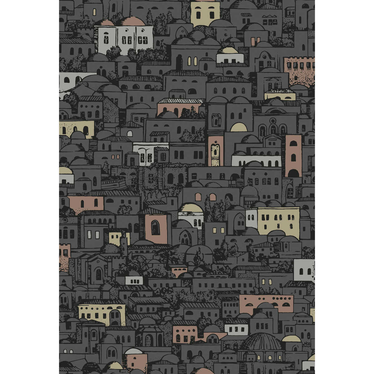 Mediterranea - Charcoal & Metallic - COLE & SON Wallpaper