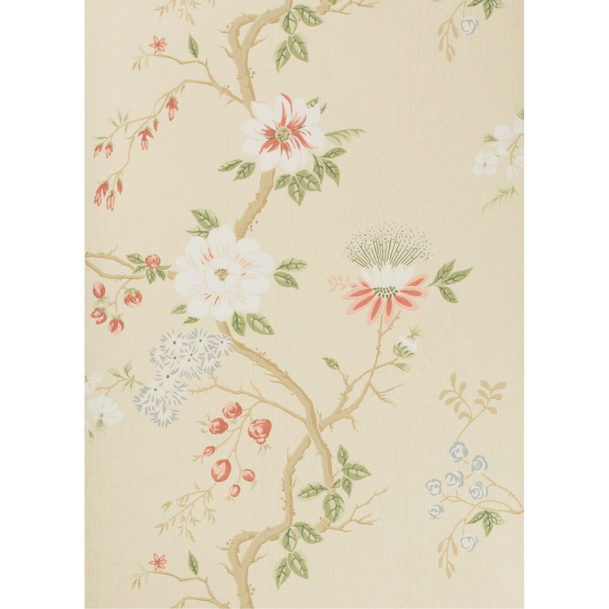 Camellia - Coral/Sage/Butterc - Cole & Son Wallpaper