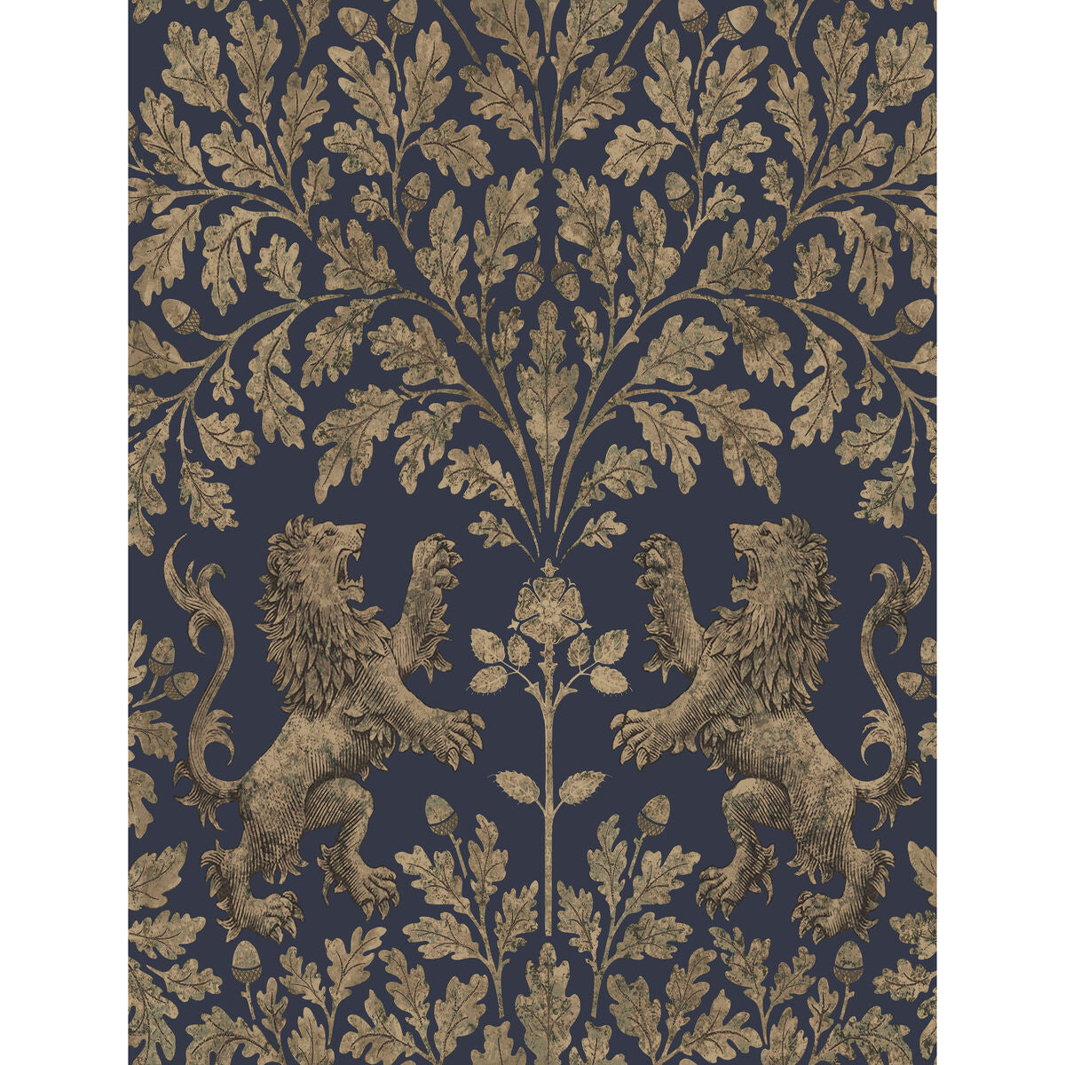 Boscobel Oak - M Gilver/Ink - Cole & Son Wallpaper