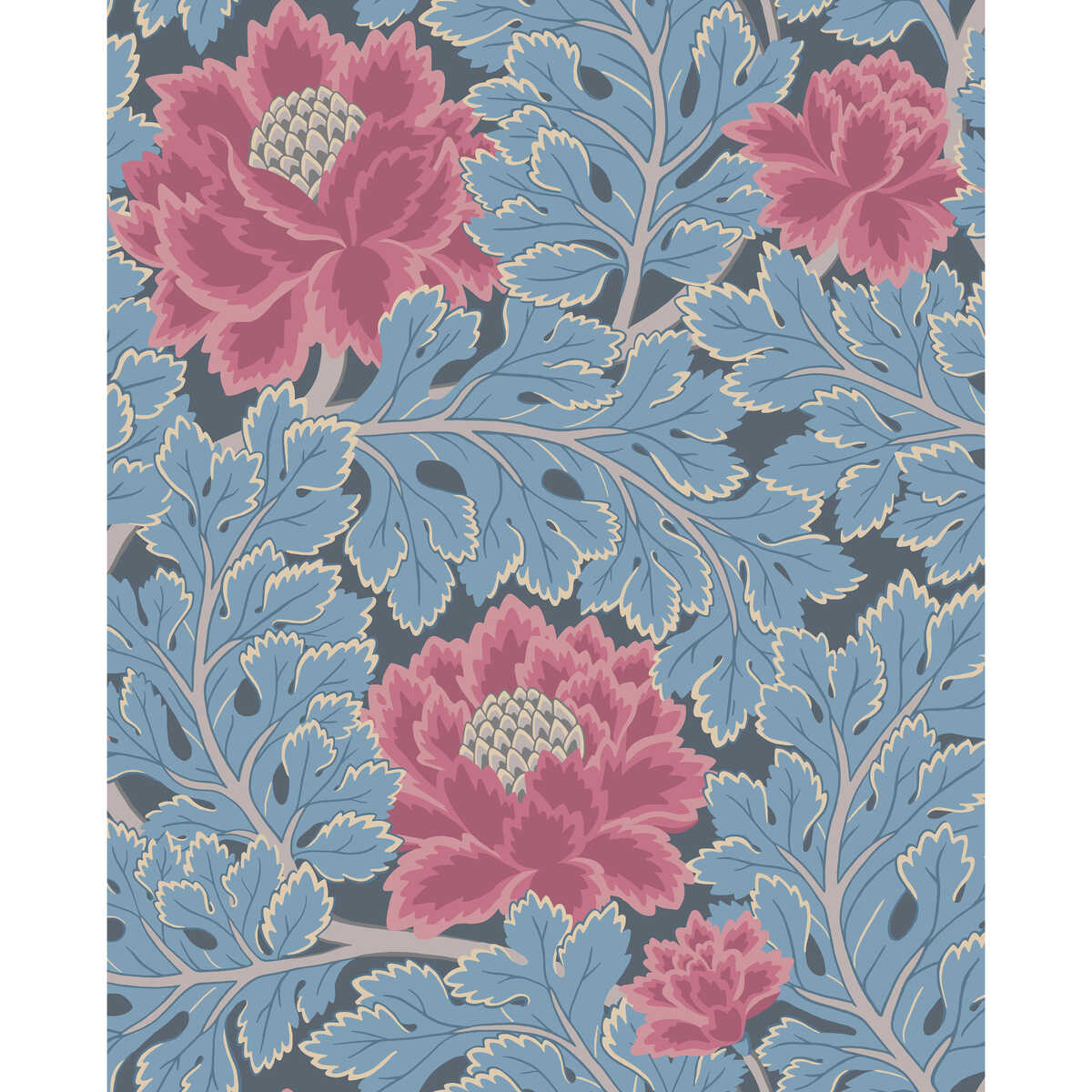 Aurora Wp - Cerise/Cerulean Bl - Cole & Son Wallpaper