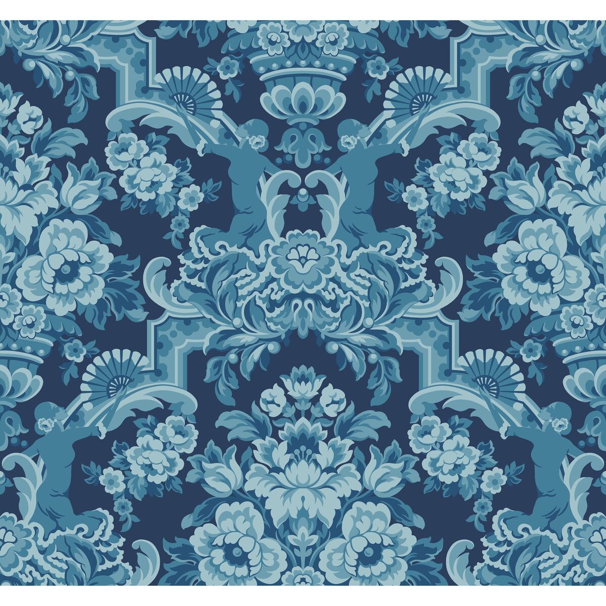 Lola - China Blues On Midnight - Cole & Son Wallpaper
