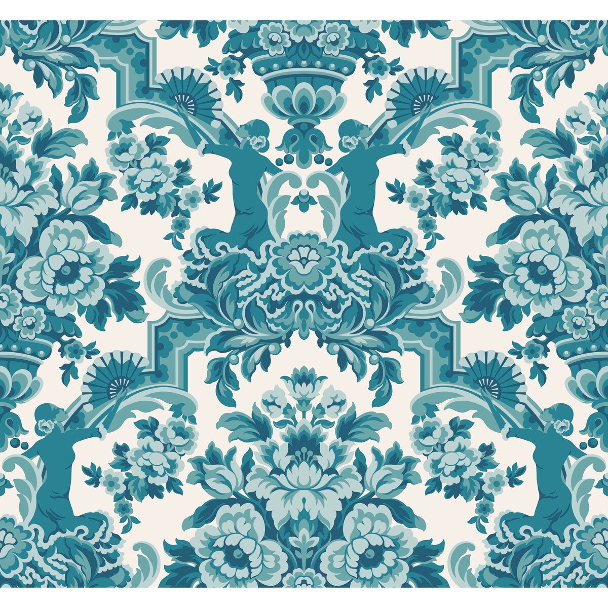 Lola - Petrol Blues On White - Cole & Son Wallpaper