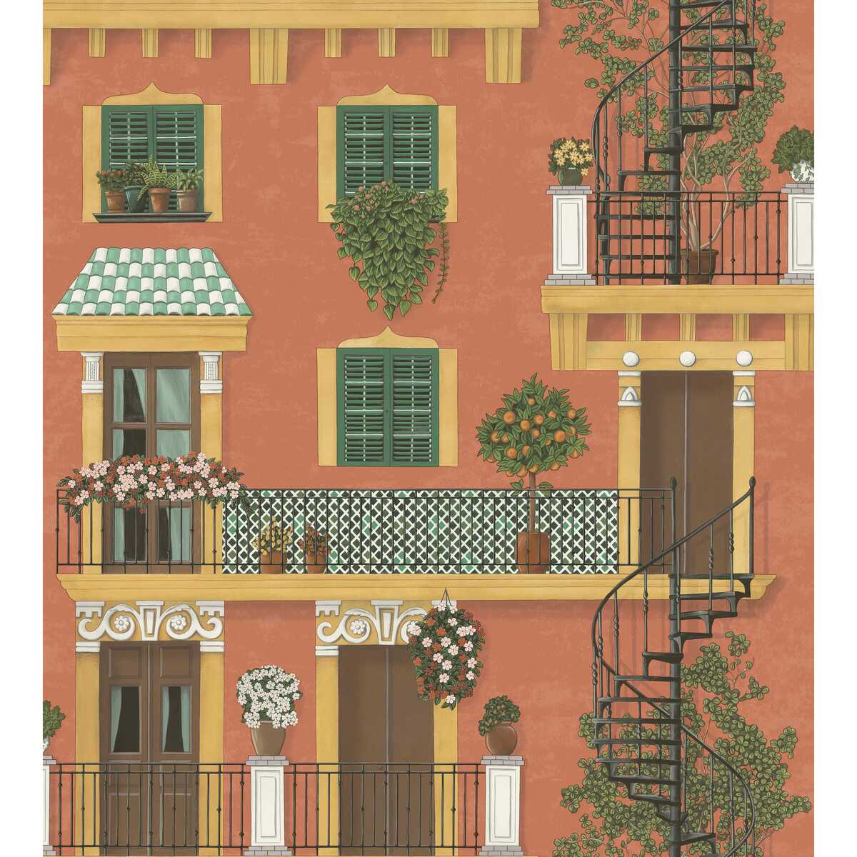 Alfaro - Ochre/Racing Car Green/Terracotta - COLE & SON Papel pintado