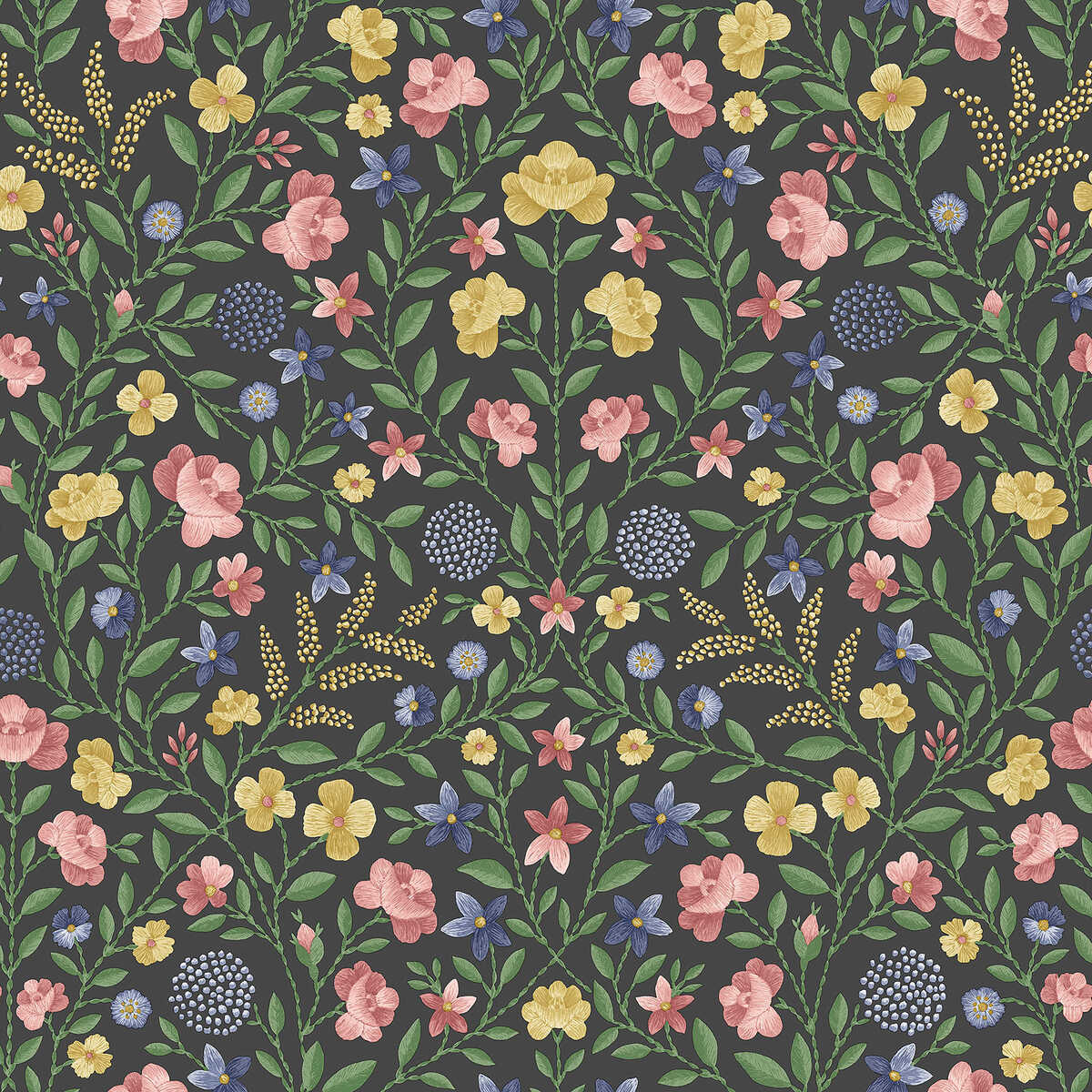 Court Embroidery - Yellow - COLE & SON Papel pintado