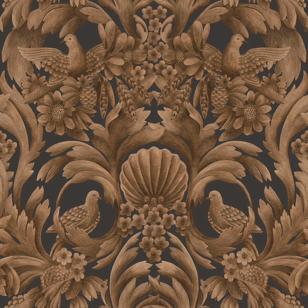 Gibbons Carving - Mbrnz/Chr - COLE & SON Wallpaper