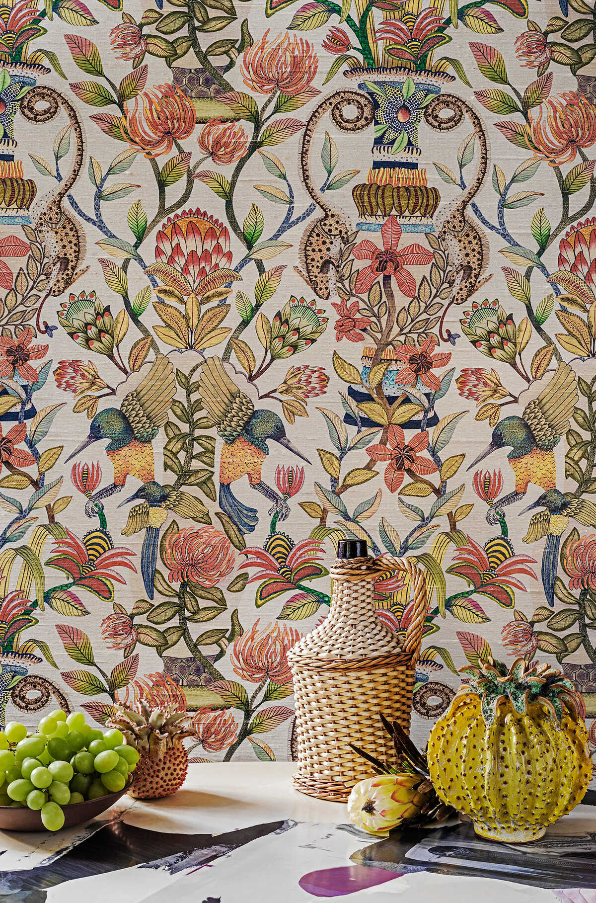 Protea Garden - Ogrn&Tngrn/Wht - COLE & SON Wallpaper
