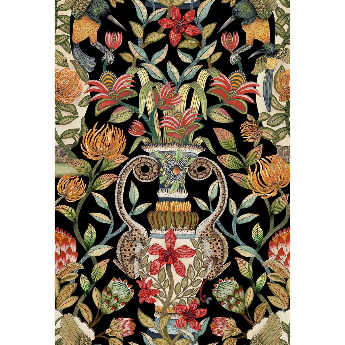 Protea Garden - Olv&Rg/Blck - COLE & SON Wallpaper