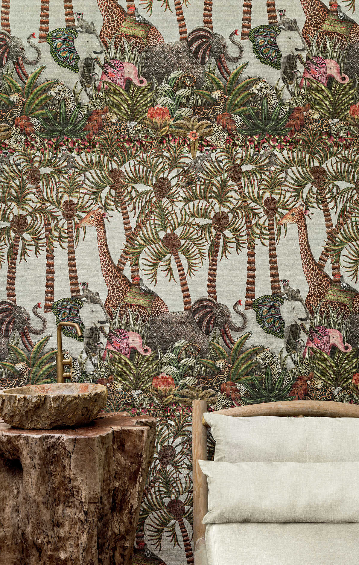 Letaba March Grasscloth - Spgrn&Gngr/Crm - COLE & SON Wallpaper