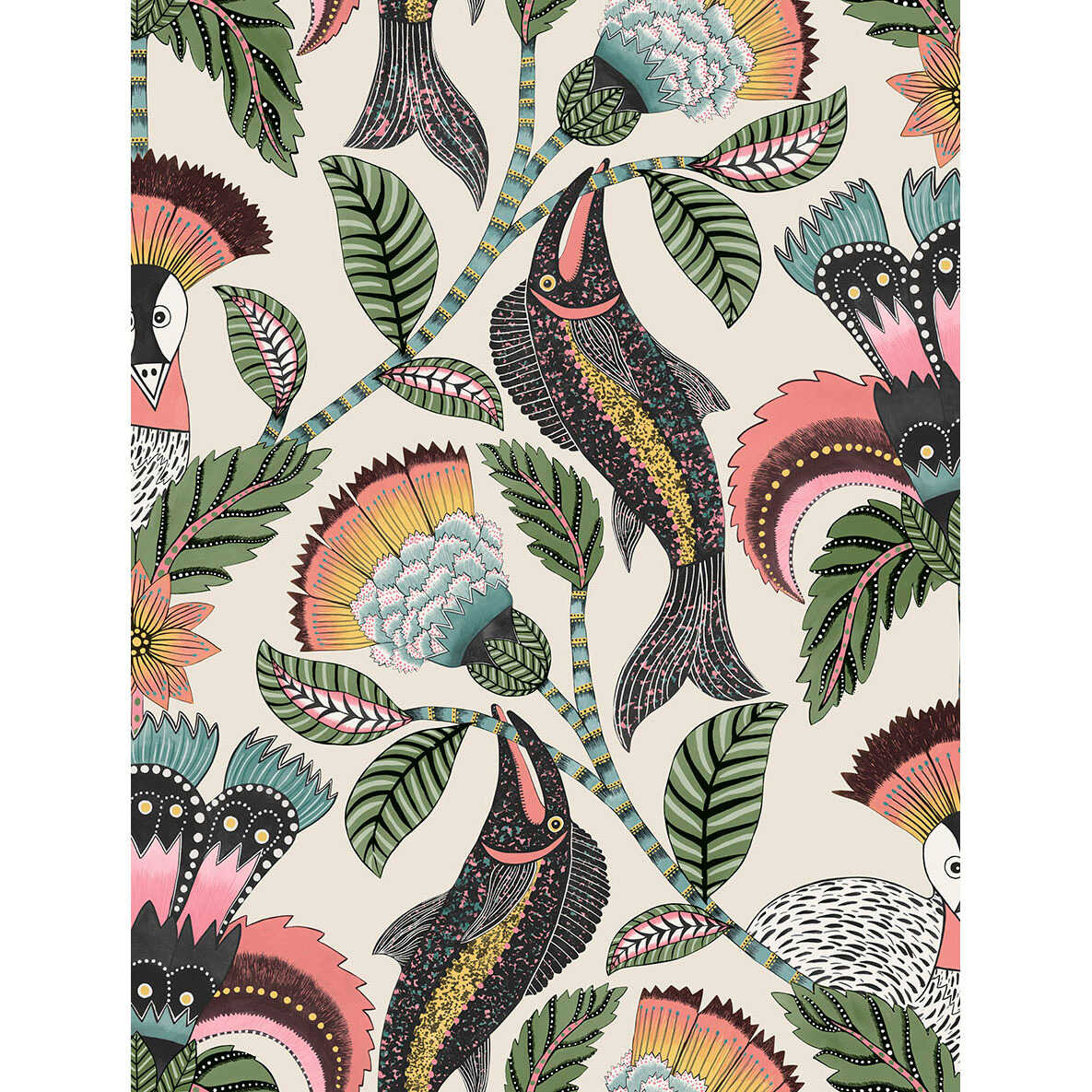 Nene - Coral Parchment - COLE & SON Wallpaper