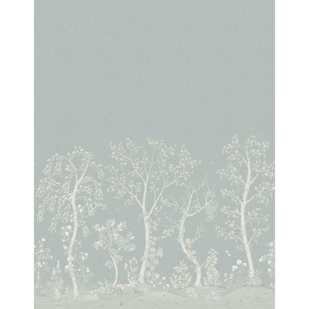 Seasonal Woods Silk - Jade / Sage Silk - COLE & SON Wallpaper