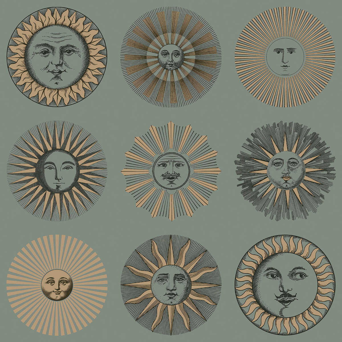 Soli - Sage & Rose Gold - COLE & SON Wallpaper