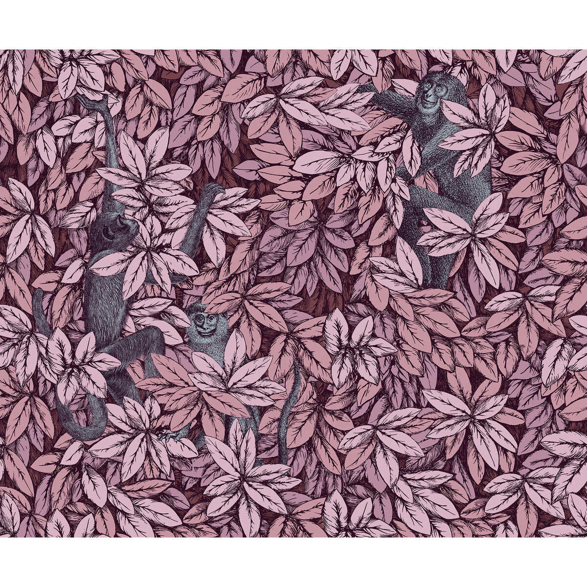 Foglie E Scimmie - Blush - COLE & SON Wallpaper