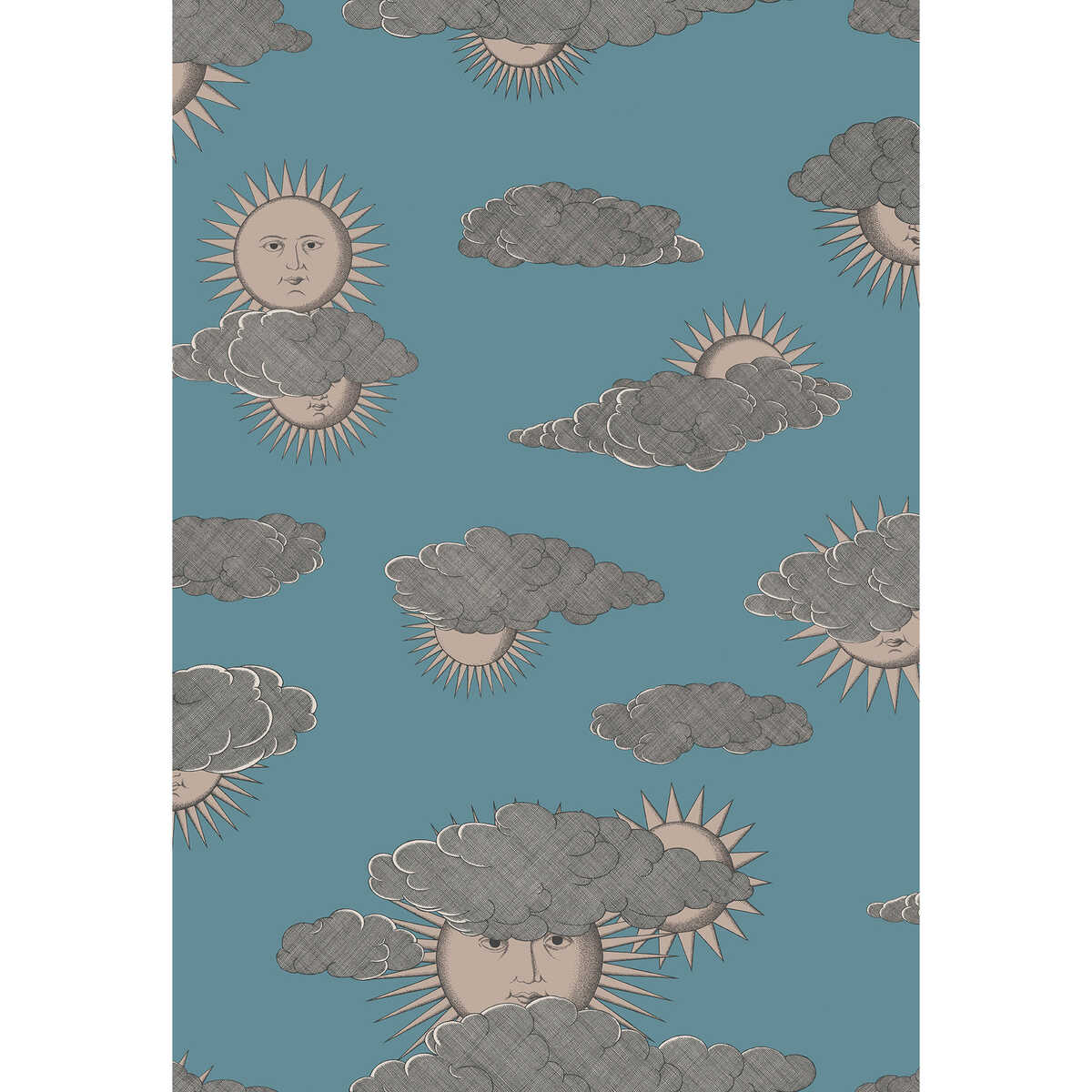 Soli E Nuvole - Teal - COLE & SON Wallpaper