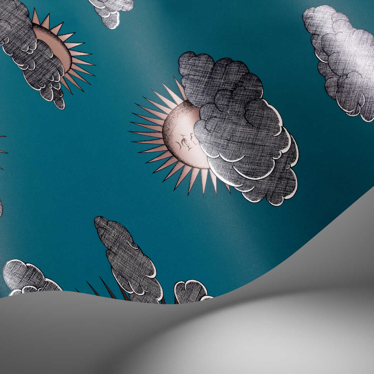 Soli E Nuvole - Teal - COLE & SON Wallpaper