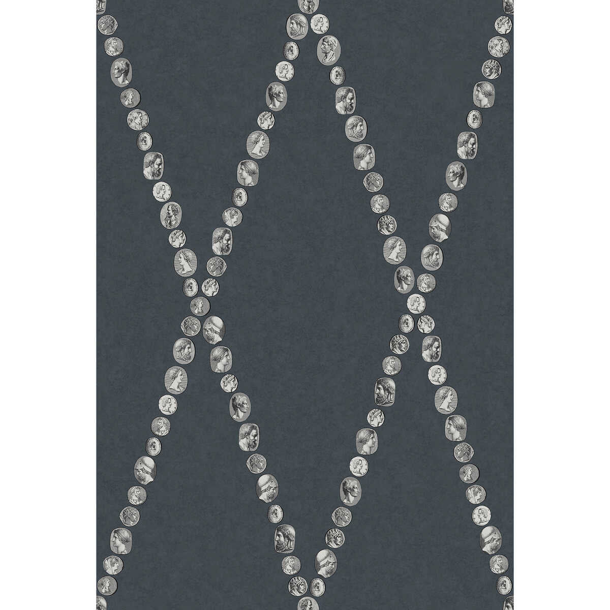 Cammei - Silver On Ink - COLE & SON Wallpaper
