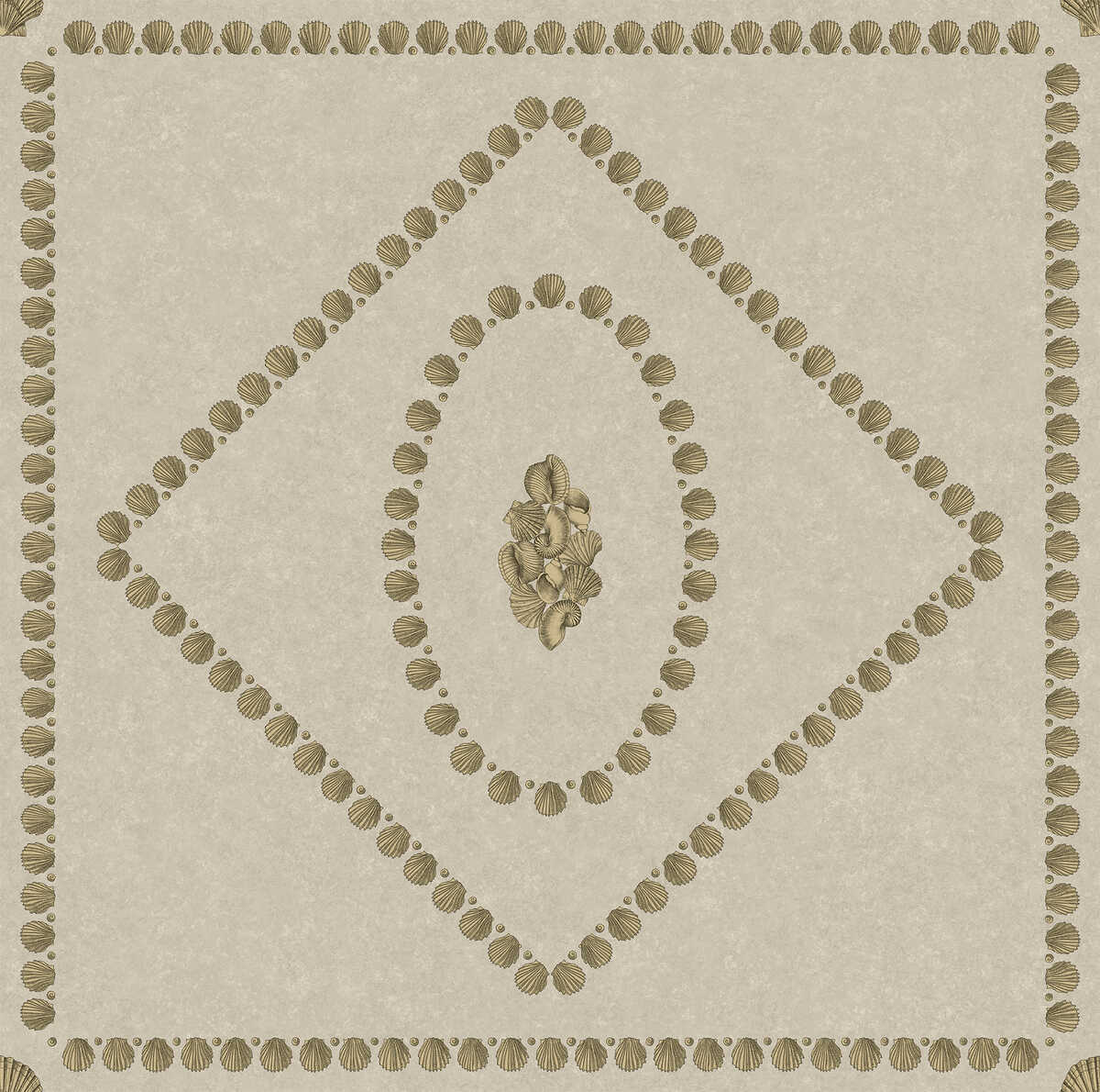 Conchiglie - Gold On Stone - COLE & SON Wallpaper