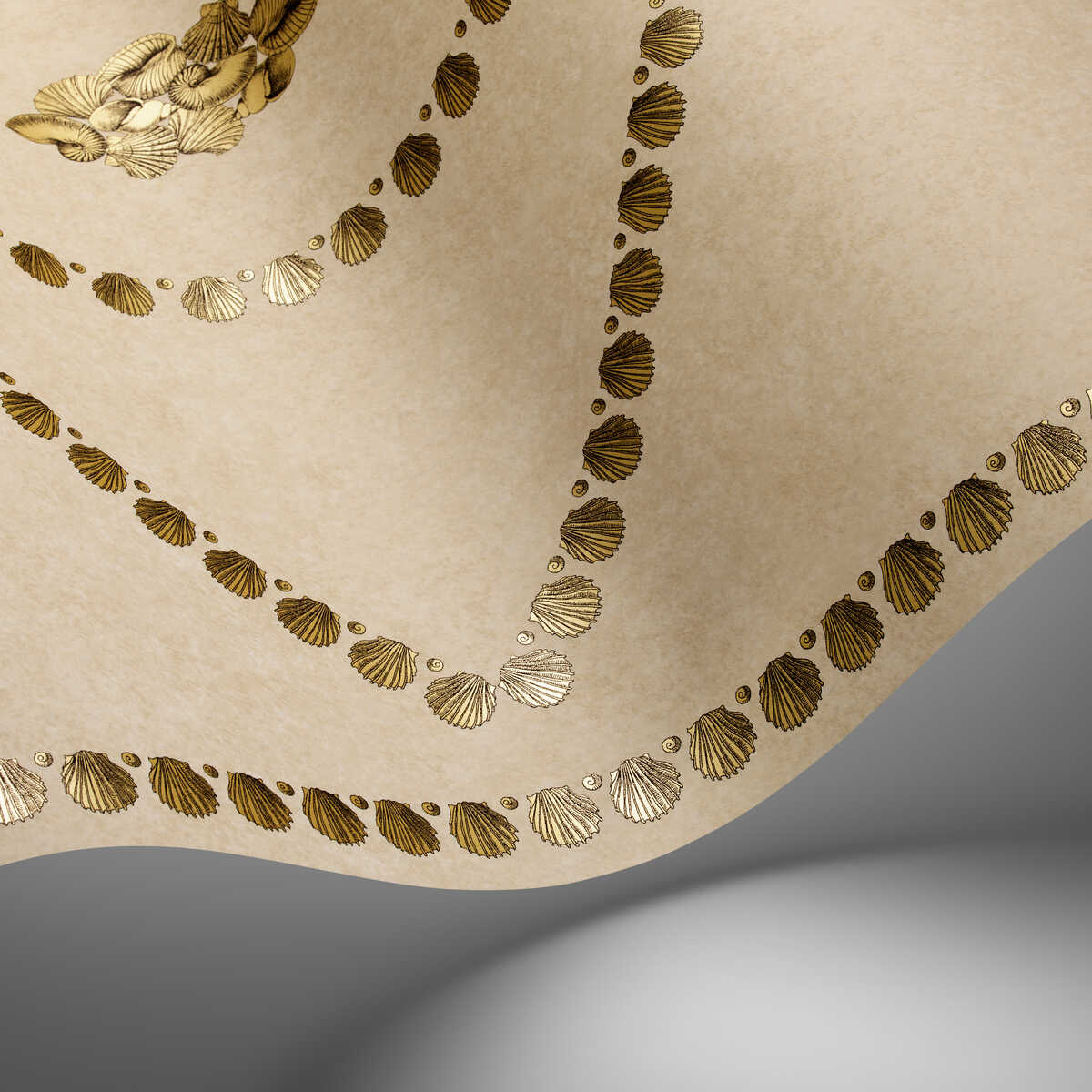 Conchiglie - Gold On Stone - COLE & SON Wallpaper