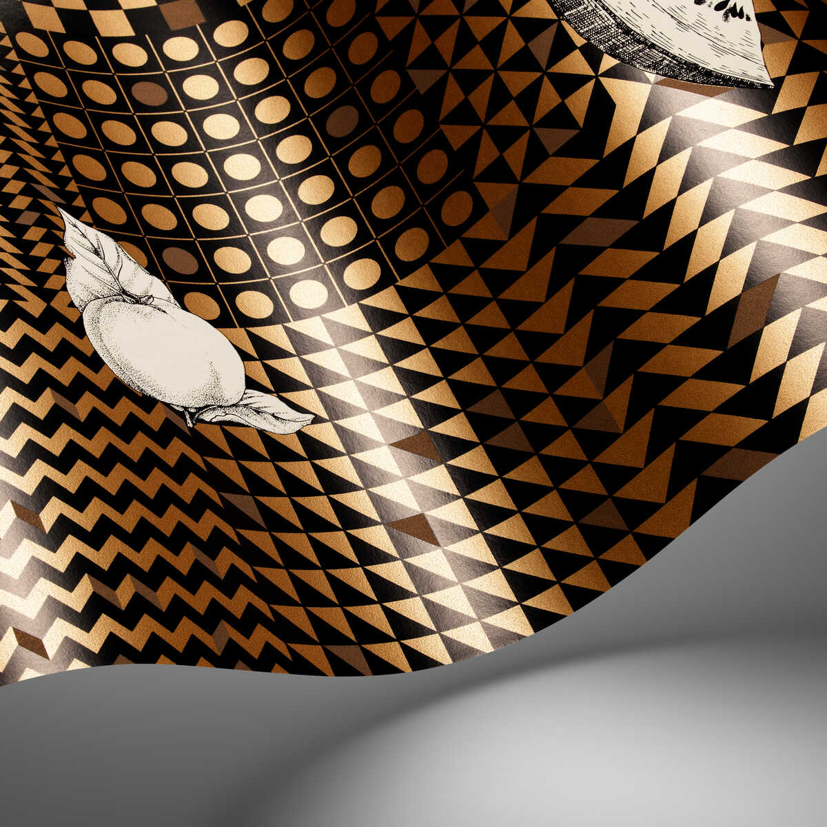 Frutta E Geometrico - Gold - COLE & SON Wallpaper