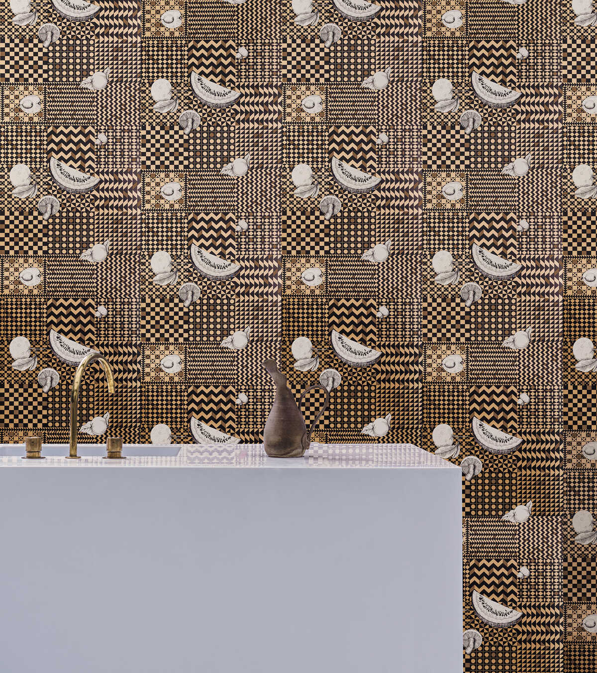 Frutta E Geometrico - Gold - COLE & SON Wallpaper
