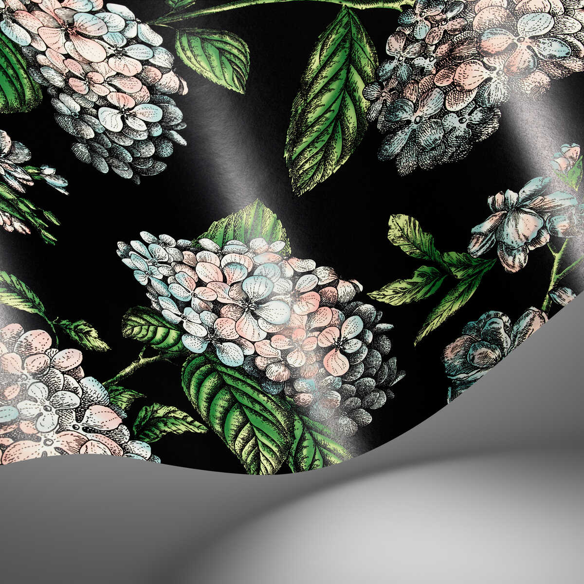 Ramo Di Ortensia - Charcoal - COLE & SON Wallpaper