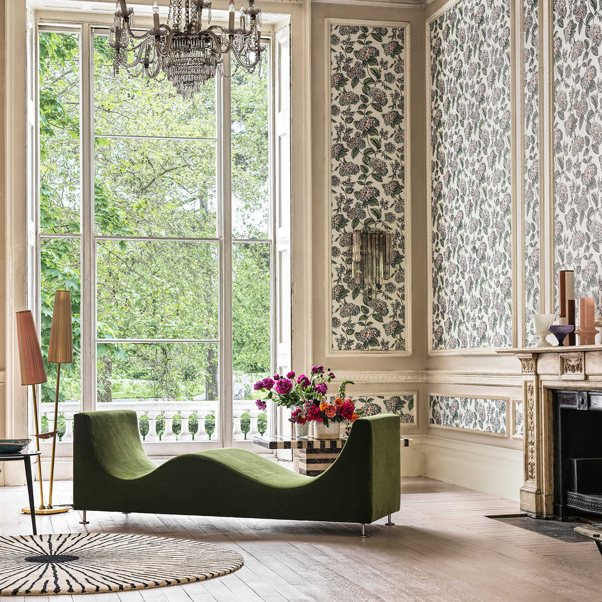 Ramo Di Ortensia - Stone - COLE & SON Papel pintado