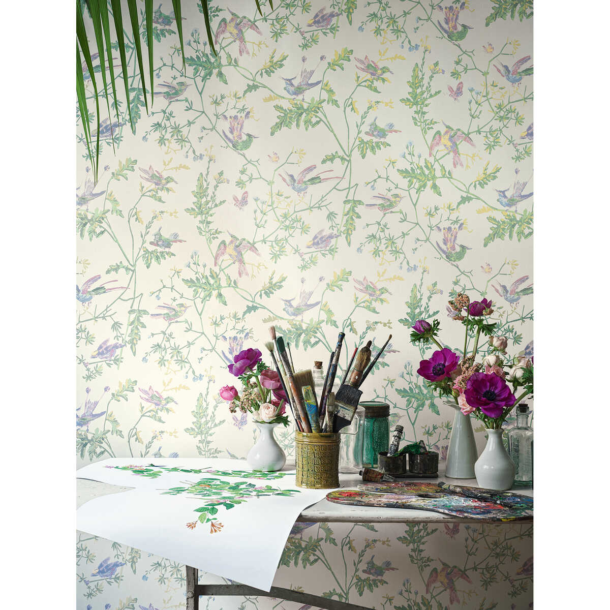 Hummingbirds - Blush Sage - COLE & SON Wallpaper