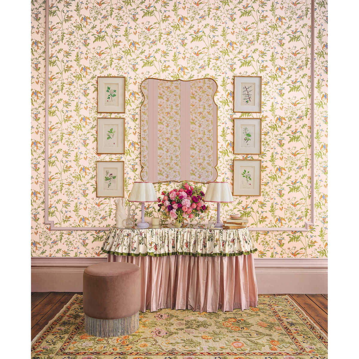 Hummingbirds - Blush/Blue - COLE & SON Wallpaper