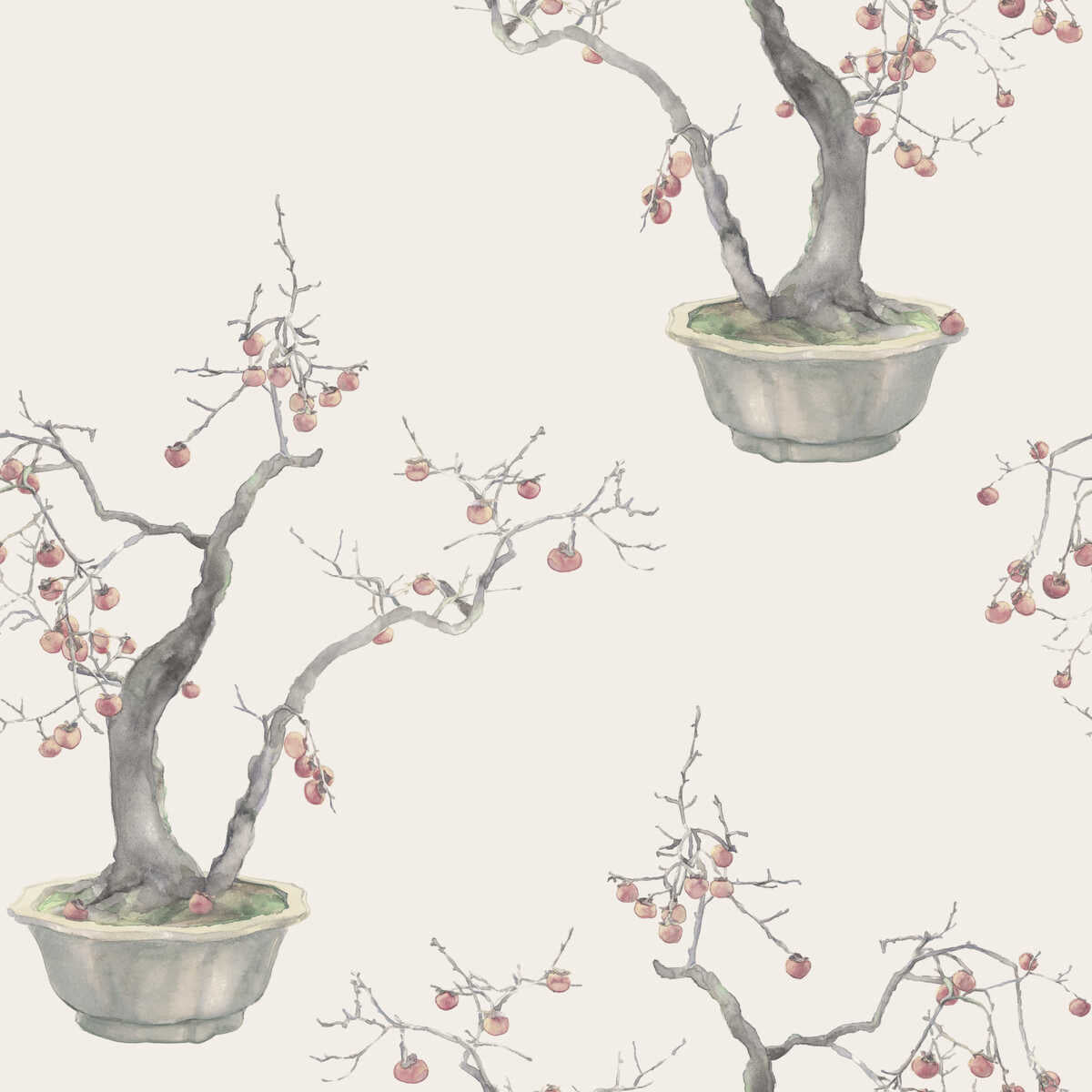 Kaki Persimmon - Silver - COLE & SON Wallpaper