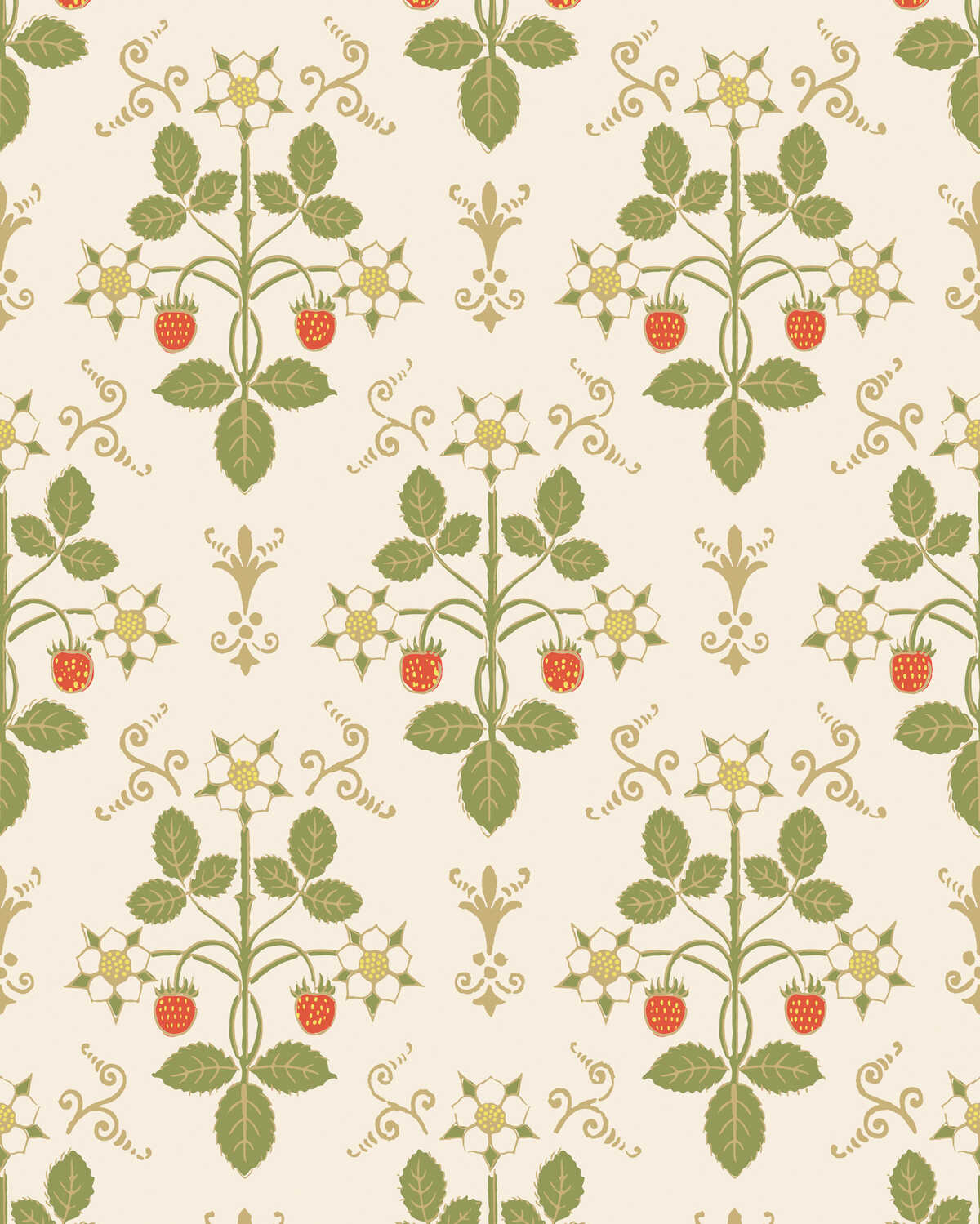 Strawberry - Poppy/Green - COLE & SON Wallpaper