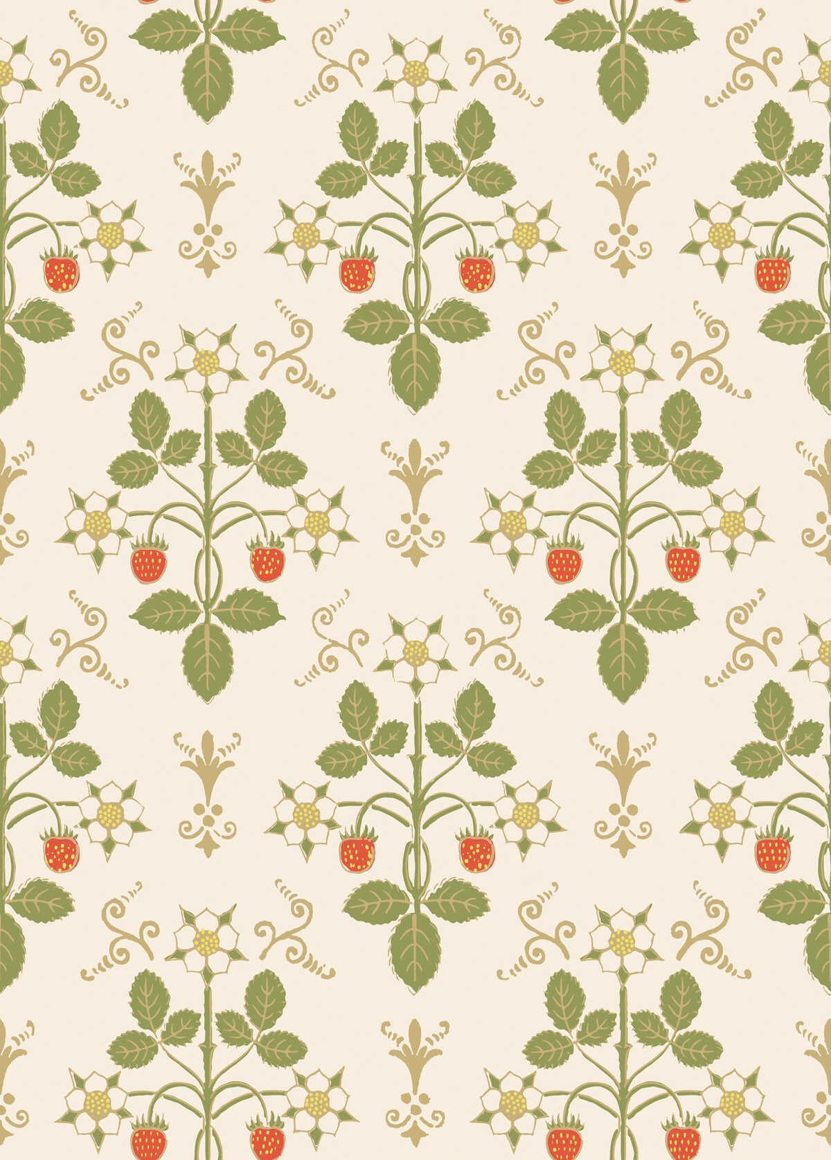 Strawberry - Poppy/Green - COLE & SON Wallpaper
