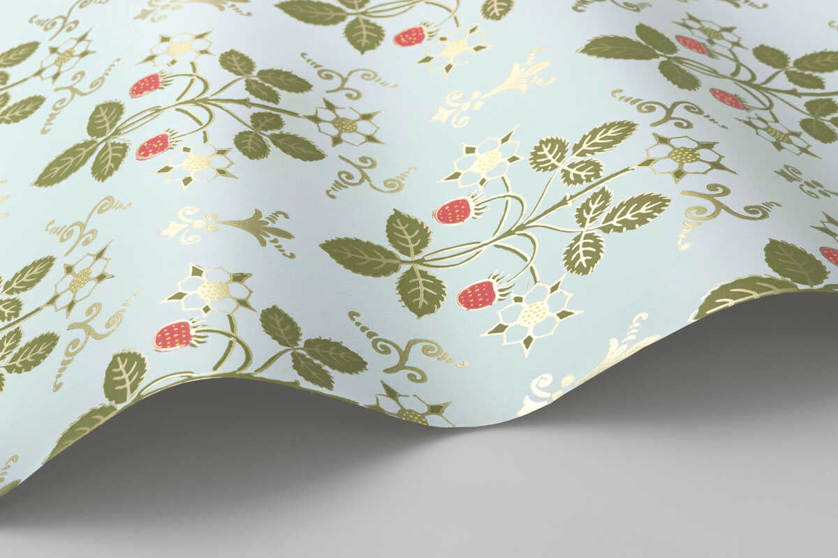 Strawberry - Olive/Blue - COLE & SON Wallpaper