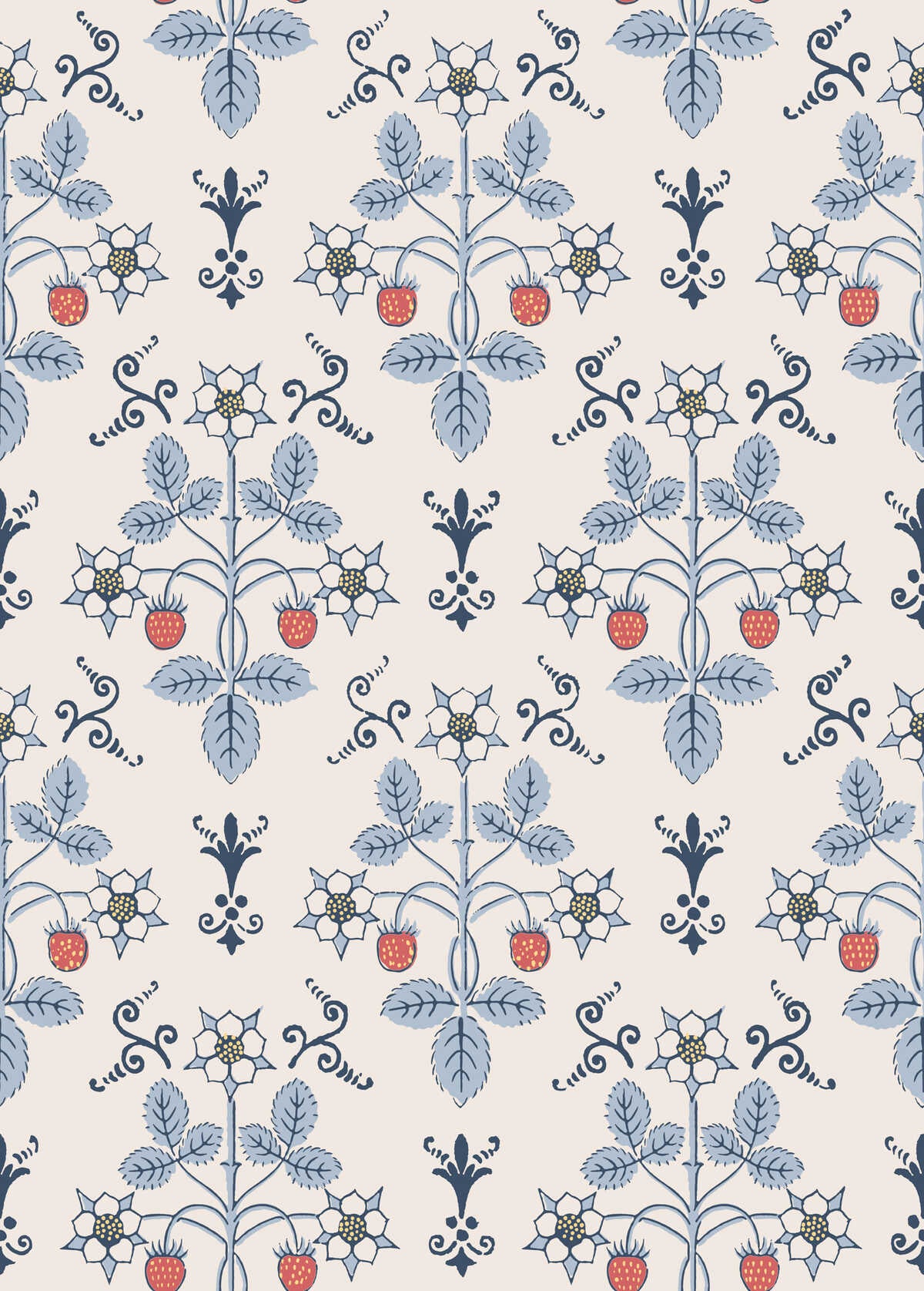 Strawberry - Blue/Cream - COLE & SON Wallpaper