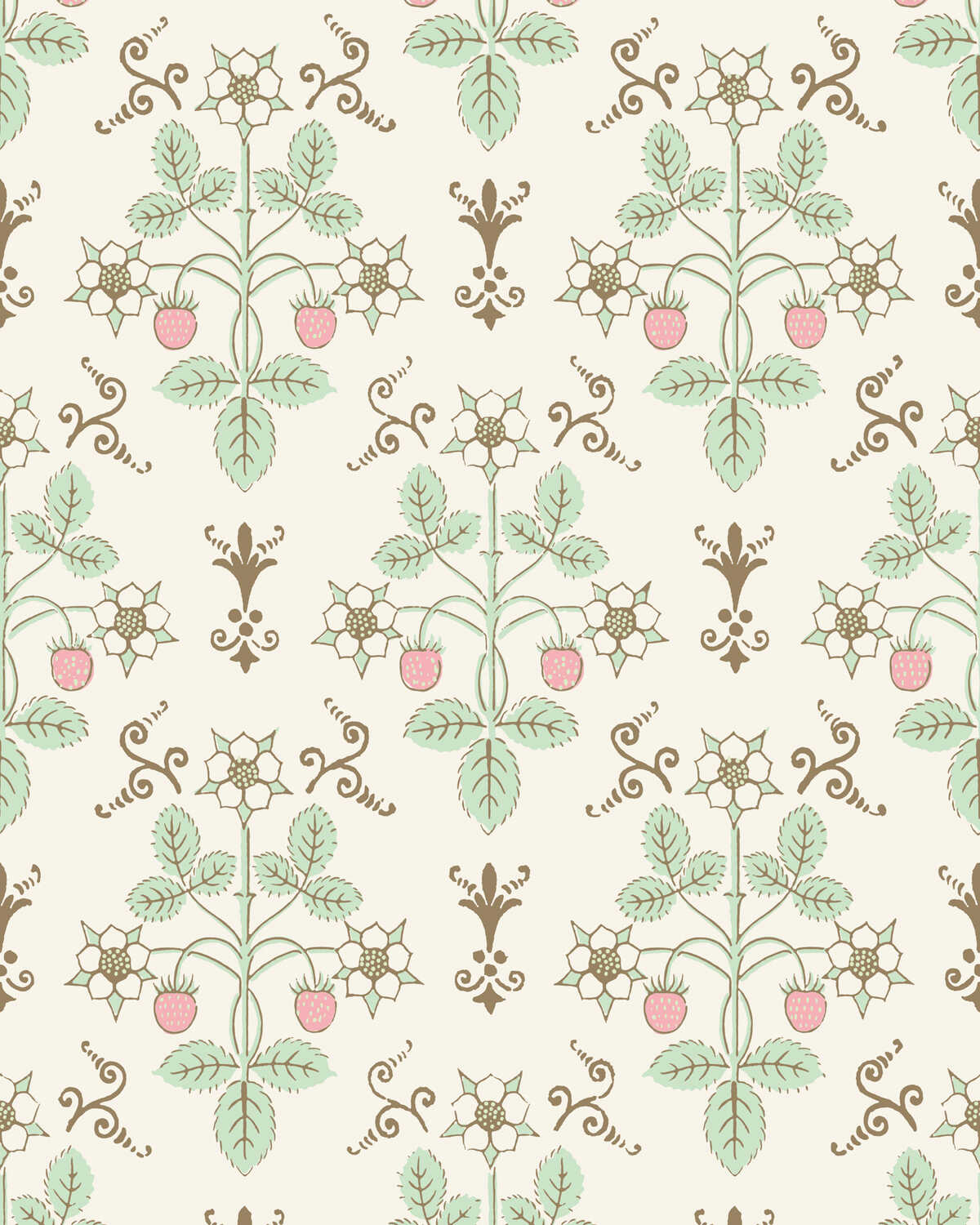 Strawberry - Blush/Mint - COLE & SON Wallpaper