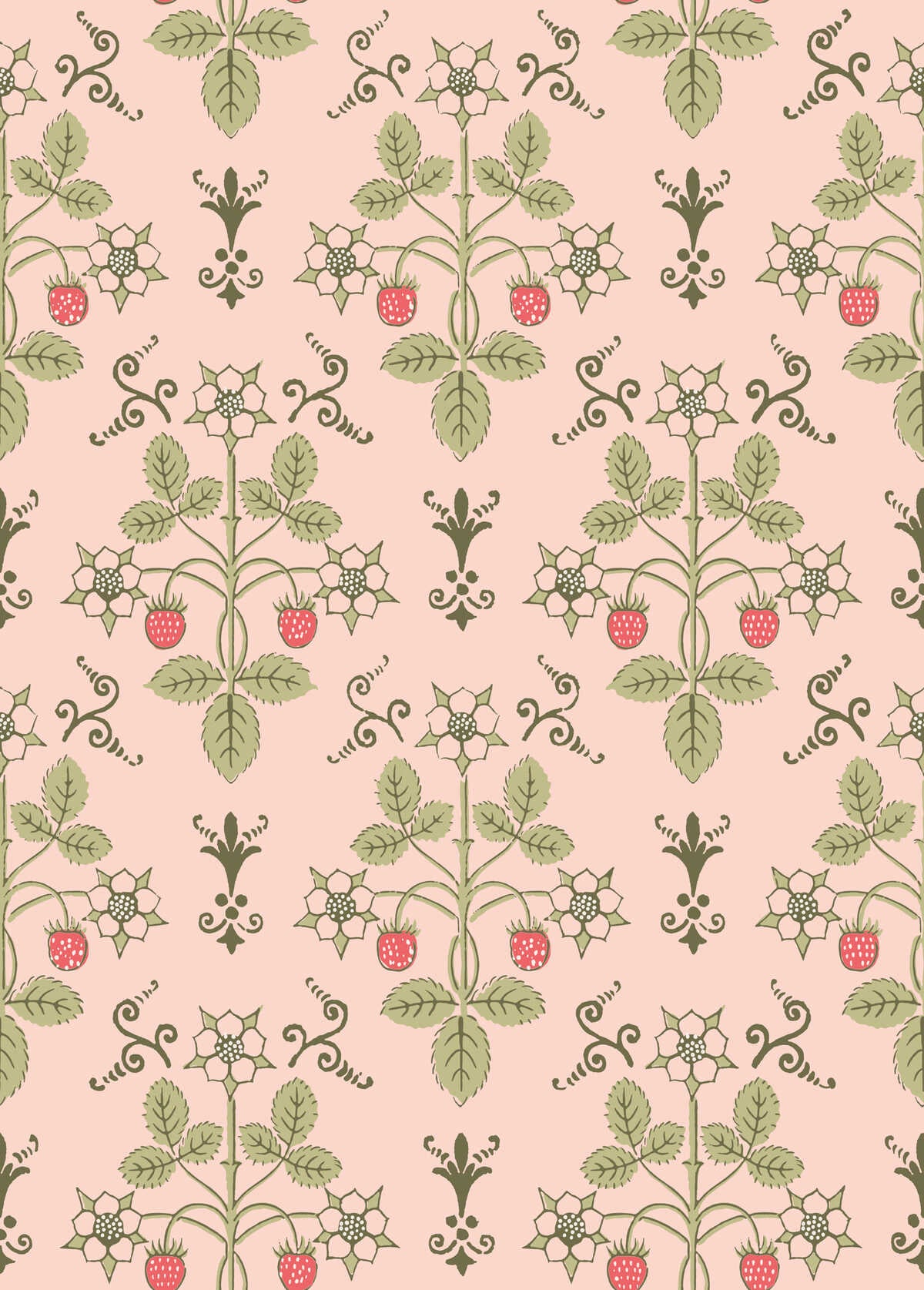 Strawberry - Chelsea Pink - COLE & SON Wallpaper