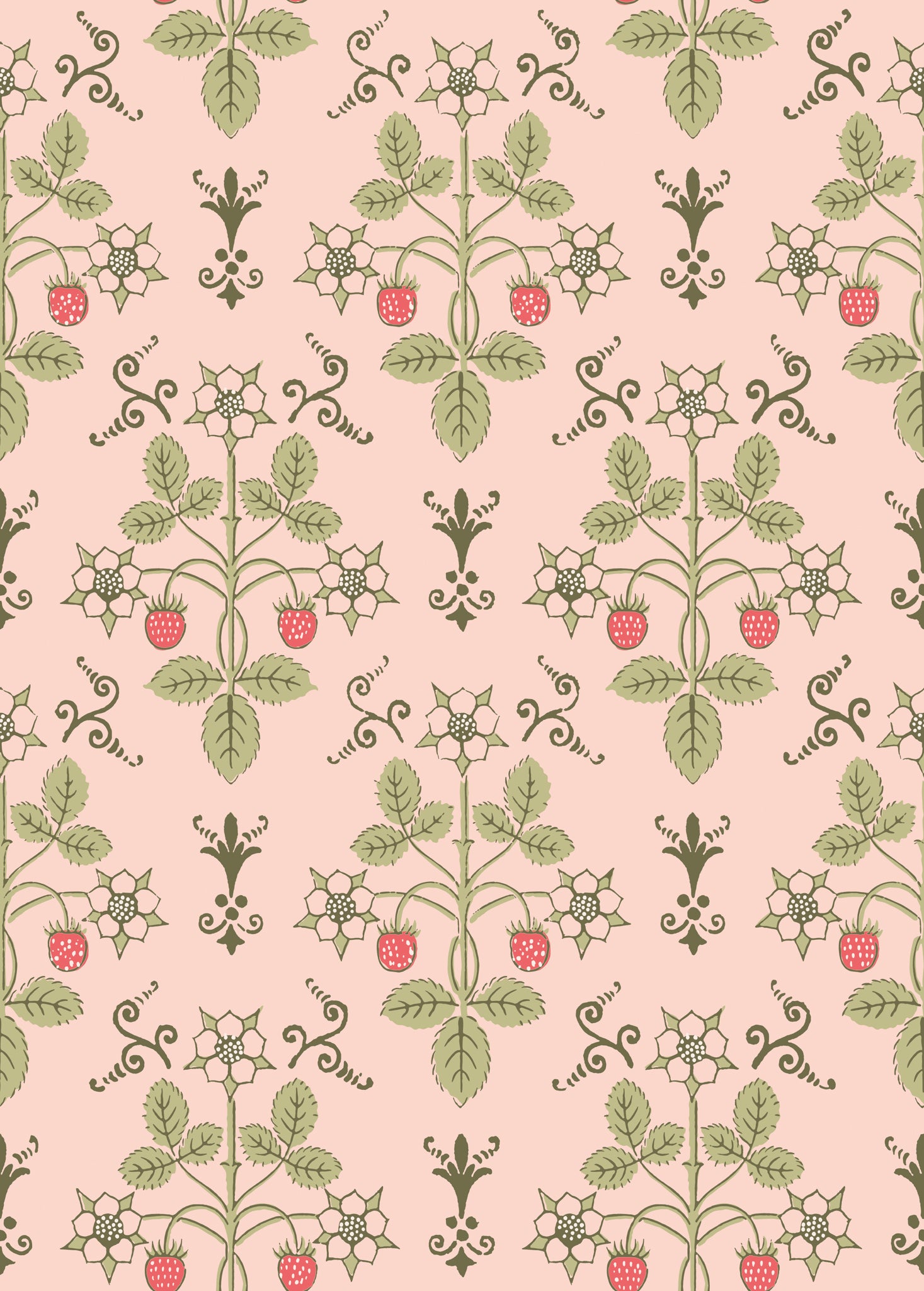 Strawberry - Chelsea Pink - Cole & Son Wallpaper