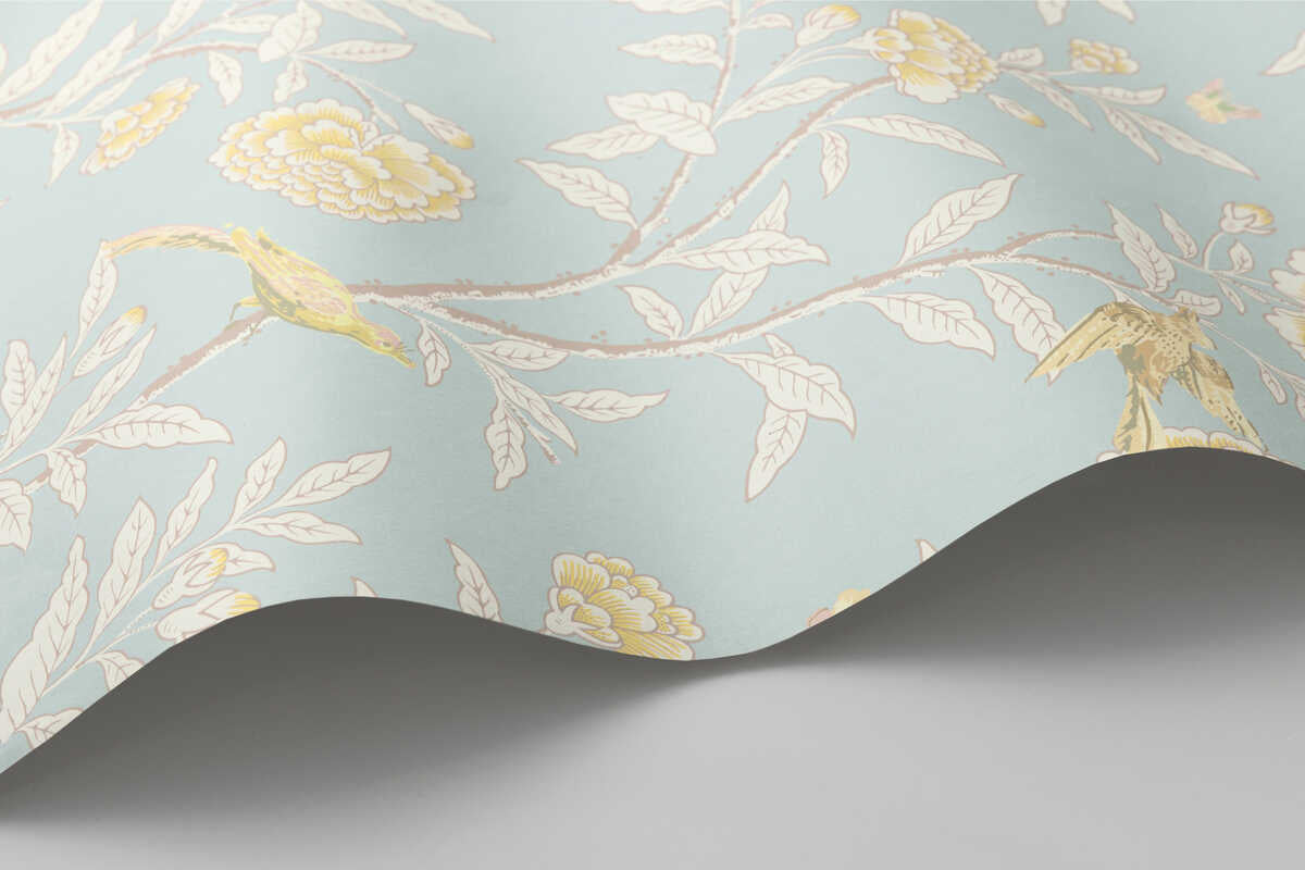 Roseberry With Birds - P Blue - COLE & SON Wallpaper