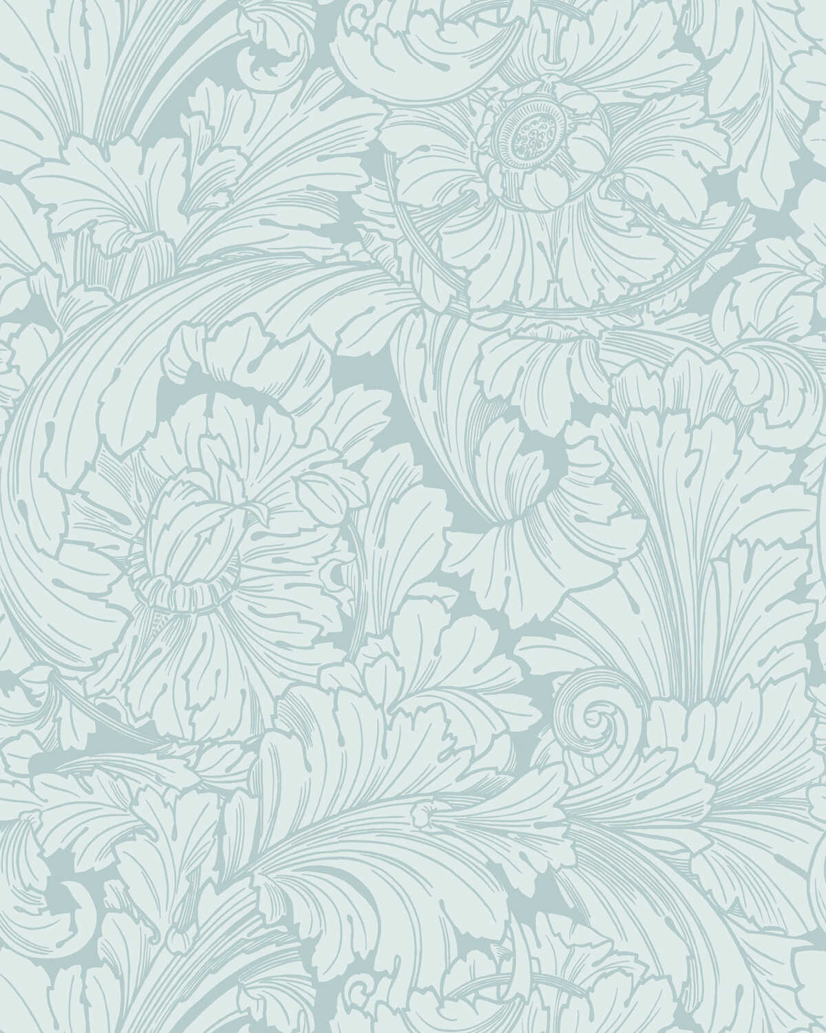 Acanthus - Print Room Blue - COLE & SON Wallpaper