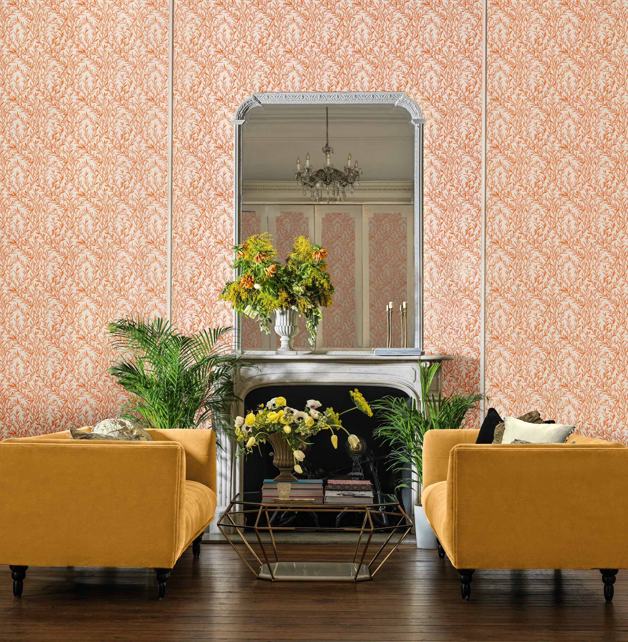 Willow Branch - Tangerine/Cream - Cole & Son Wallpaper