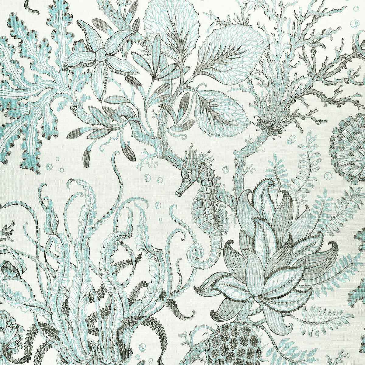 Toile de Sea Aquatic Aqua on Vinyl Canvas - Phillip Jeffries 9992 - Phillip Jeffries Wallpaper Wallpaper