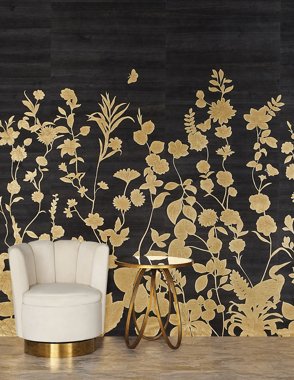 FLOURISH-MIDNIGHT-REGAL-PHILLIP-JEFFRIES-10350 - Phillip Jeffries Wallpaper Wallcovering