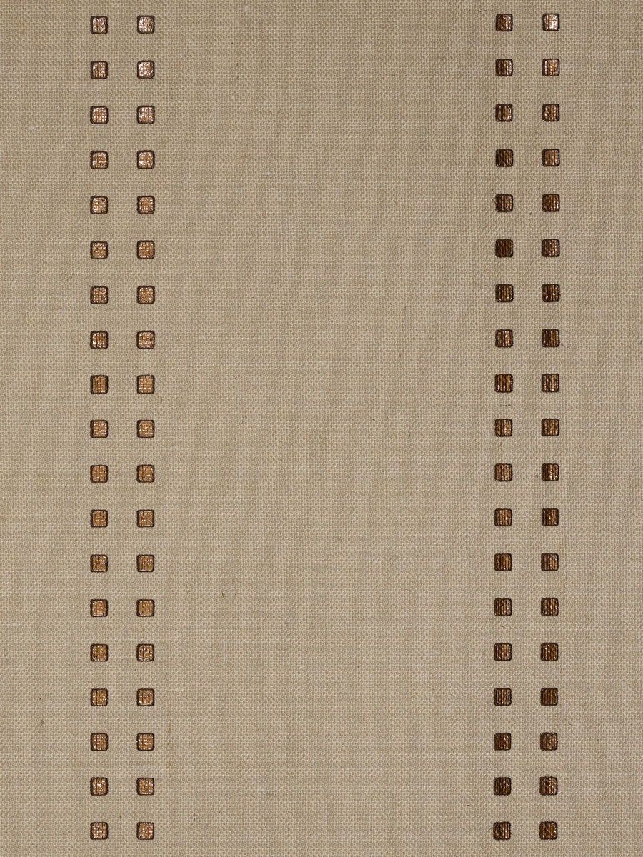 STUDS-AND-STRIPES-VERTICAL-BRONZE-ON-BURLAP-JUTE-PHILLIP-JEFFRIES-5780-V - Phillip Jeffries Wallpaper Wallcovering