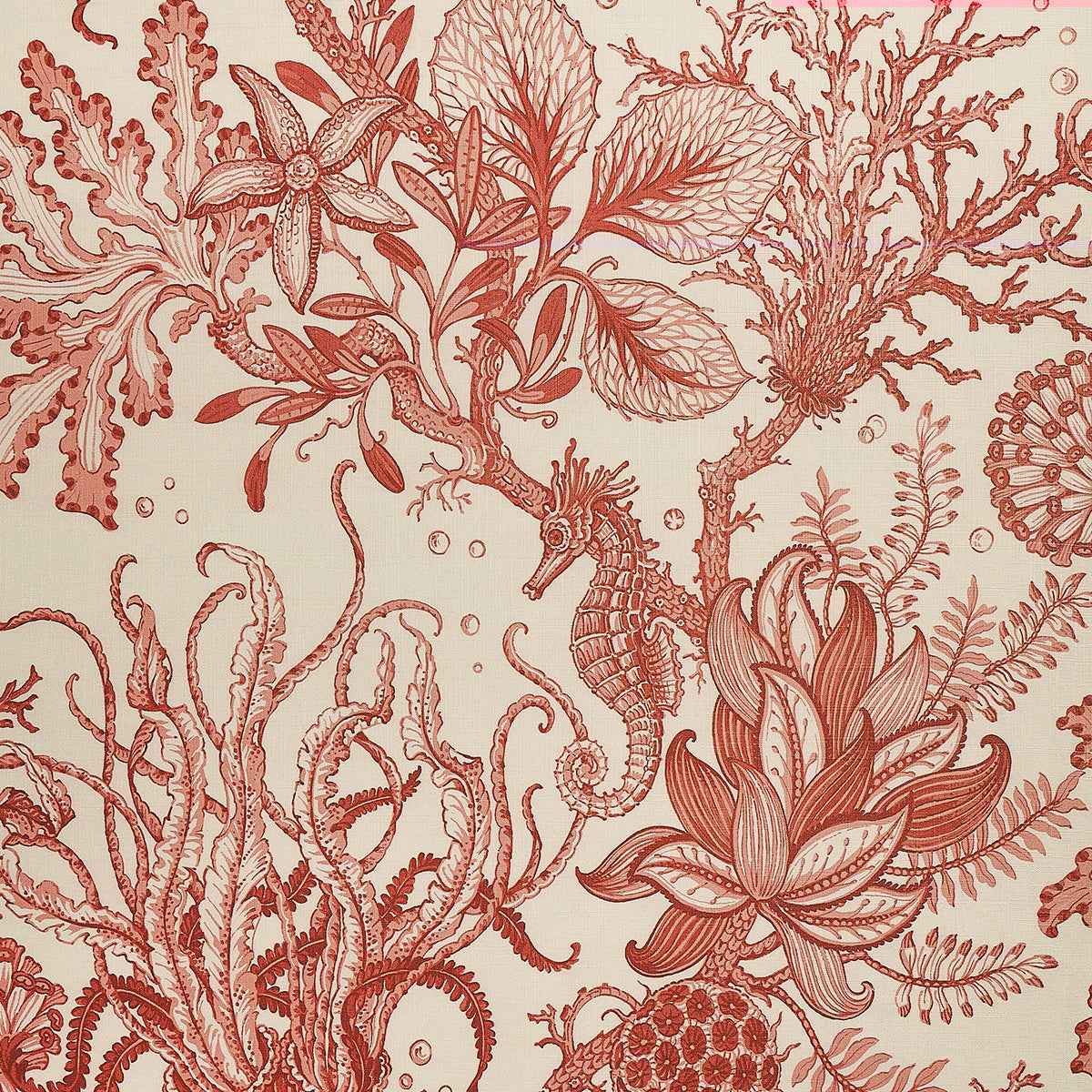 Toile de Sea Coral Coast on Canvas Linen - Phillip Jeffries 9993