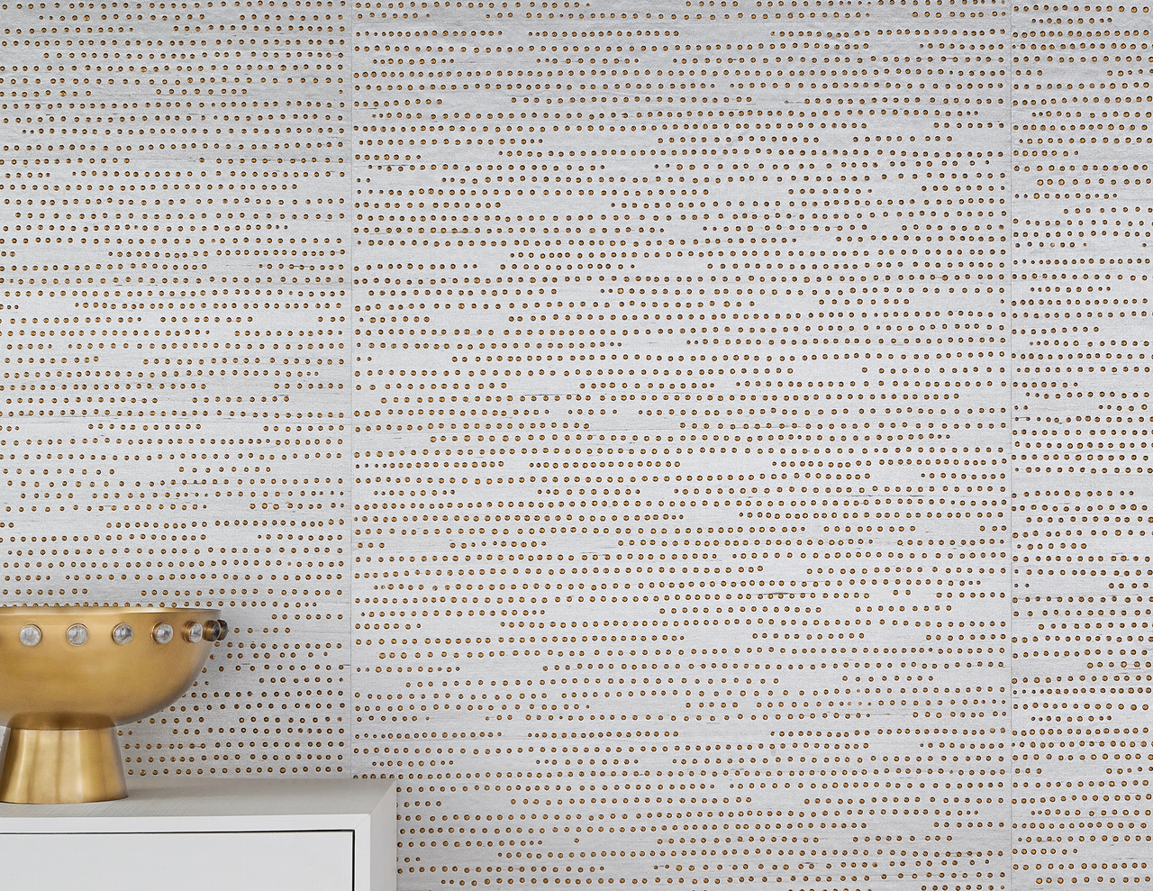RUNWAY-RIVETS-BRONZE-ON-BURLAP-JUTE-PHILLIP-JEFFRIES-10591 - Phillip Jeffries Wallpaper Wallcovering