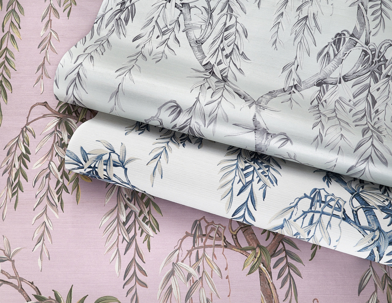 WHISPERING-WILLOWS-LUSH-LILAC-ON-STAR-DUST-SILK-PHILLIP-JEFFRIES-27802 - Phillip Jeffries Wallpaper Wallcovering