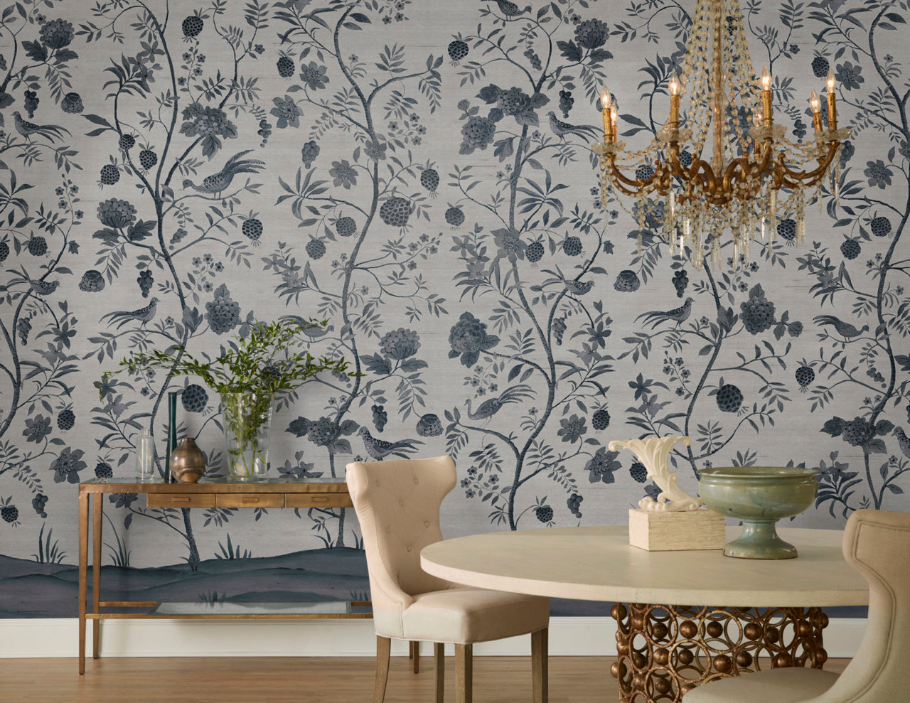 SHANGRI-LA-GRACEFUL-ON-STAR-DUST-SILK-PHILLIP-JEFFRIES-4832 - Phillip Jeffries Wallpaper Wallcovering