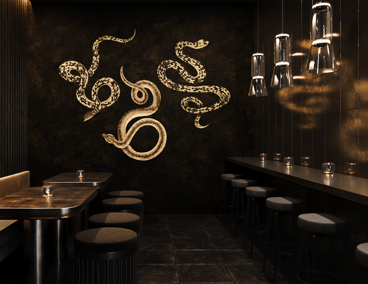 SERPENT-NOCTURNAL-ON-VINYL-METALWORKS-PHILLIP-JEFFRIES-10605 - Phillip Jeffries Wallpaper Wallcovering